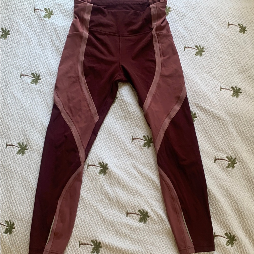 Lululemon Athletica Burgundy and Pink Leggings